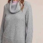 Anthropologie Moth Fireside Grey Ribbed Turtleneck Sweater Small Photo 0