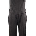 Sol Angeles Women's Gray Sleeveless Wide Leg Denim Overalls Romper Jumpsuit Sz S Photo 0