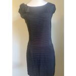 Flapper‎ Style Retro Black Mini Dress Rose Detail Silk Blend Medium Photo 1