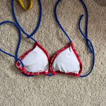 OP USA Patriotic Red Paisley Itty Bitty Bikini Top Junior’s Size Medium / 7 - 9 Photo 1