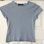 Brandy Melville ‎ Navy Striped Short Sleeve Top Cotton One Size EUC Photo 0