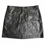 Cloth & Stone  Margo Zip Black Leather Mini Skirt Size 29 Photo 4