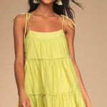 Lulus Love the Sunshine Lime Green Tie-Strap Tiered Babydoll Dress Photo 1