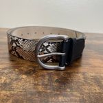 Kohls Snakeskin Print Faux Leather Belt SMALL Brown Gray Python Adjustable D-Ring NEW  Photo 1