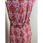 prAna Athletic Casual Dress Orange Pink Paisley Pattern Large Vacation Photo 4