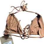 Stone Fox Swim NWT Tropez Bikini Top XL Adjustable Ties Rawhide Brown Swim Pool Photo 3