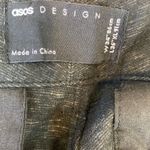 ASOS  Black Faux Leather Full Length Relax Fit Trouser Pants 34 Photo 6