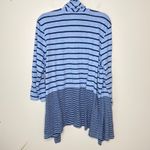 Talbots  Blue Striped Knit Draped Open Front Cardigan Cotton‎ Size XL Casual Chic Photo 2