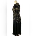 Morgan Taylor Vintage 1980s Morgan Taylor Evening 100% Silk Black Gold Beaded Sequins Dress 4 Photo 4