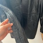 Anne Klein vintage ak black long leather jacket size large *flawed* Photo 3