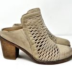 Diba Leather Heeled Mules Gray Sz 8.5 Photo 2