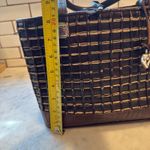 Brighton  Brown Leather Woven‎ Tote Bag Handbag Purse Designer Fashion Photo 2