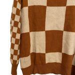 Andthewhy  Brown Checkered Oversized Sweater Sz S NWT Photo 3