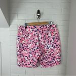 Lands' End Lands’ End Mid Rise Pink Floral Bermuda Shorts Size 12 Photo 5