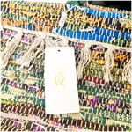 Anthropologie  Raj Multicolor Canvas Beach Tote Fringe Tassel NWT Photo 7