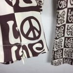 NWT House Of Sunny All You Need Is Love Peace Sign 70s Flare Pant Size 8 Vintage Brown Photo 10