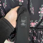 Monique Lhuillier ML Black Floral Ruffle Pleated Dress (Size 10) Photo 9