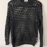 ROUGH LOS ANGELES Black Crochet Pullover Crewneck Sweater Women’s Sz S EUC Photo 0