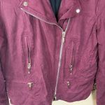 Club Monaco  Kapri Moto Burgundy Jacket‎ Womens Size Medium Grunge Streetwear Photo 3