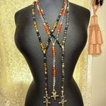 One of a kind lariat carnelian quartz tribal pendant Tuareg long Y necklace Silver Photo 7