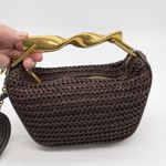 ZARA  Woven Woven Mini Bag Gold Twisted Handle Brown Crossbody Minimal Urban Photo 1
