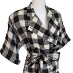 Vintage Buffalo Plaid Shirt Dress Size 8 Black and White Belted Union Made Photo 1