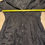 Pretty Good  Y2K MallGoth Grunge Black lace button up Blouse Size Large Photo 4