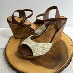 Altar'd State ALTAR’D STATE Women’s Natural Abie Cork Platform Crochet Size 8 Photo 1