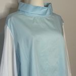 Harshman Womens Perry Cotton Tunic Light Blue White Blouse Size Medium Photo 5