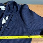 New York & Company size XS dark blue ribbed lace up v Photo 5