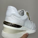 ALDO  White and Gold Sneakers with Padded Ankle Collar Photo 6