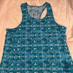 Title Nine  Athletic tank top. Size medium. Geometric design. Teal and blue. Photo 0