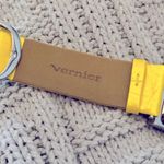 Vernier Yellow Genuine Leather Strap Watch with Silver Bezel Photo 4