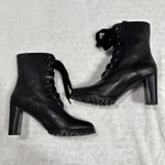 Matiko Emma Boots Black Leather Lace Up Heeled US Size: 7.5 Photo 2