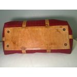 Coach Vintage 3602 Red Signature Jacquard Tote Bag Leather Trim Y2K Large Photo 3