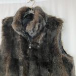 Gallery  | Faux Fur Reversible Vest Black Brown Modacrylic Blend Full Zip Large Photo 3