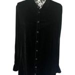 CP Shades  Velvet Silk Tunic Top Long Sleeve Black Womens Medium Photo 0