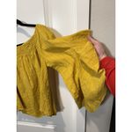 And The Why Yellow Crinkle Crop Top Medium Boho Long Sleeve M Women's Photo 3