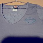 Harley Davidson Vintage Harley-Davidson Women's Dark Gray and turquoise Tee with Blue Accents Photo 3