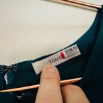 TOME Teal Bell Sleeve Tie Waist Keyhole Neckline Fit & Flare Midi Dress Size 6 Green Photo 9