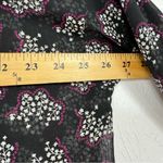 Anna Sui  Black Ditsy Floral Blouse Womens L Sheer Boho Peplum Long Sleeve Top Photo 9