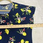 Adrienne Vittadini  Navy Lemon Floral Blouse Photo 5
