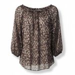 Cato Fashions Black, White, and Brown Patchwork Print blouse Photo 2