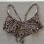 Xhilaration Black Tan Leopard Print Strappy Back Bikini Top Size Small Photo 0