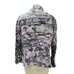 Chico's  100% Linen Shirt-jack Metallic Silver/Purple Sz 1 S/M NWOT Photo 2