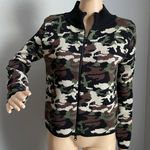 SML Sport Camouflage Double Zipper Sweater Small Green Brown Black Cream Photo 0