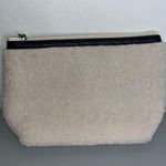 Neiman Marcus Shearling Suede Lining Makeup Bag Cream Black Designer Luxury Warm Photo 1