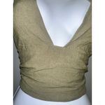 ASOS 4TH & RECKLESS LOTUS RUCHED LINEN HALTER CROP TOP KHAKI OLIVE GREEN SIZE M Photo 2