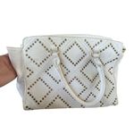 White Handbag Purse Golden Rivets Charming Charlie Bag Photo 6