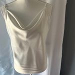 Elegant Cream Women's Cowl Neck Blouse White Size L Photo 2